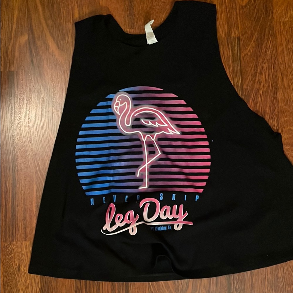 Bella Canvas Black Crop Top with Flamingo Design